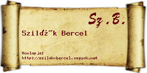 Szilák Bercel névjegykártya
